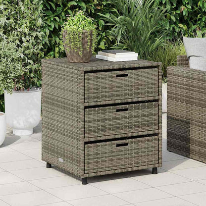 vidaXL Garden Storage Cabinet Grey 55x59x69 cm Poly Rattan