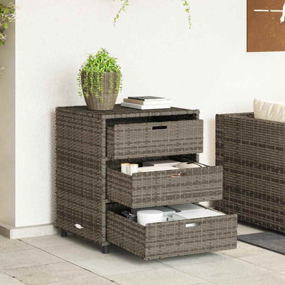vidaXL Garden Storage Cabinet Grey 55x59x69 cm Poly Rattan