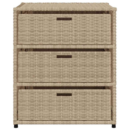 vidaXL Garden Storage Cabinet Beige 55x59x69 cm Poly Rattan