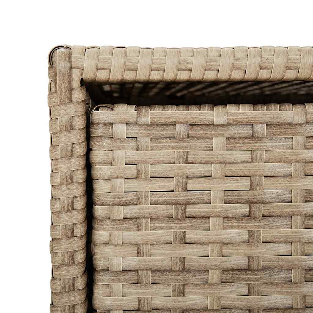 vidaXL Garden Storage Cabinet Beige 55x59x69 cm Poly Rattan