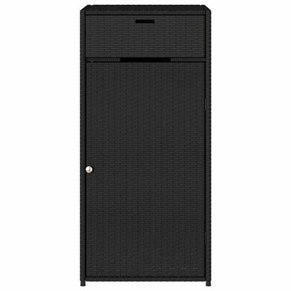 vidaXL Garden Storage Cabinet Black 55x55x111 cm Poly Rattan