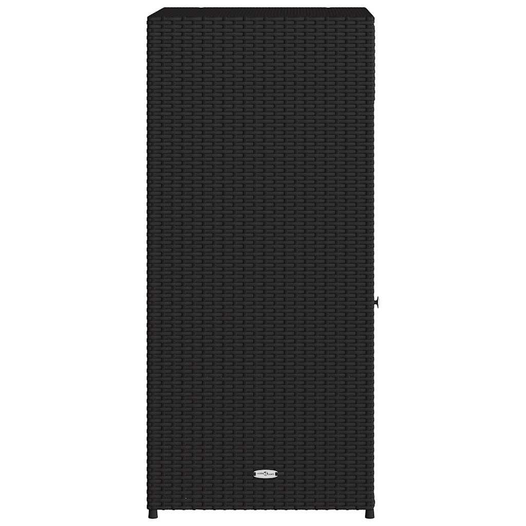 vidaXL Garden Storage Cabinet Black 55x55x111 cm Poly Rattan