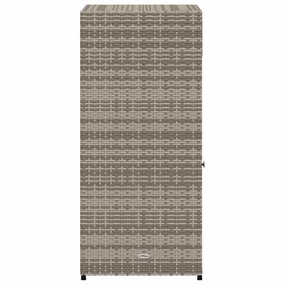 vidaXL Garden Storage Cabinet Grey 55x55x111 cm Poly Rattan