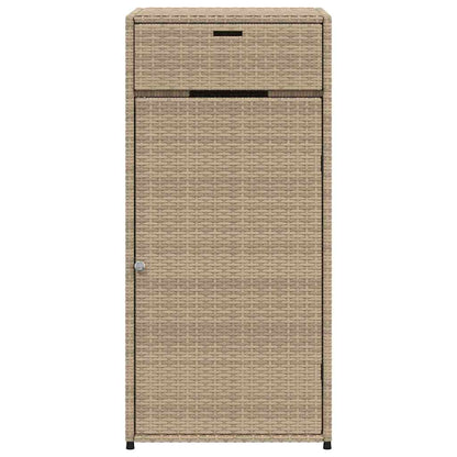 vidaXL Garden Storage Cabinet Beige 55x55x111 cm Poly Rattan