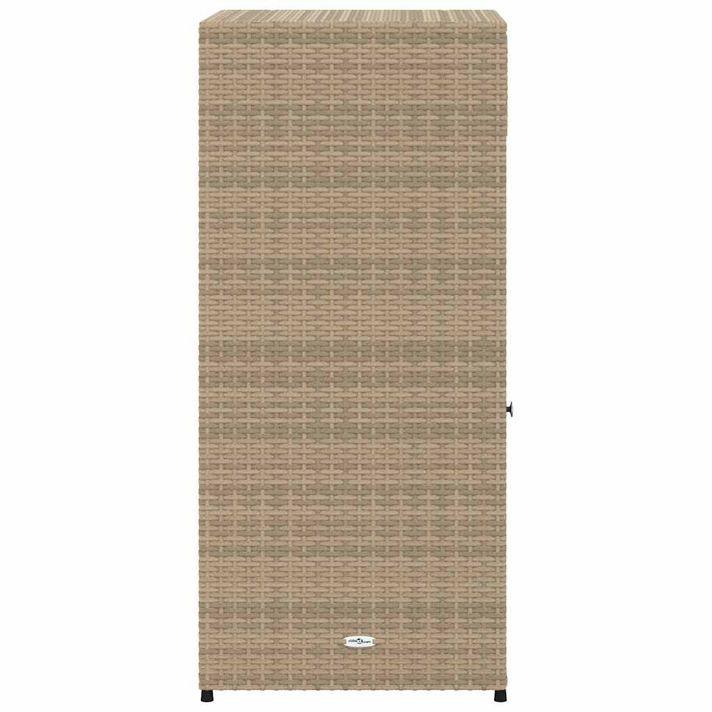 vidaXL Garden Storage Cabinet Beige 55x55x111 cm Poly Rattan