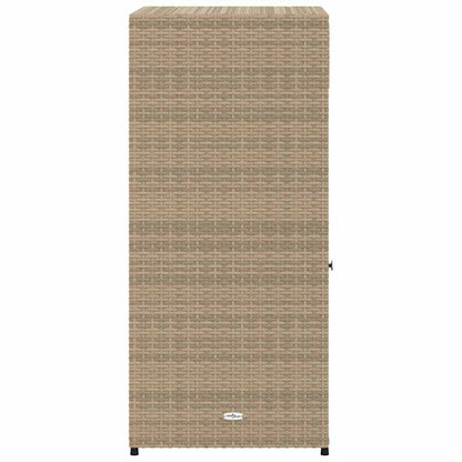 vidaXL Garden Storage Cabinet Beige 55x55x111 cm Poly Rattan