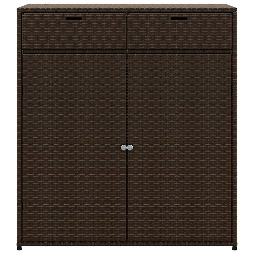 vidaXL Garden Storage Cabinet Brown 105x55x113 cm Poly Rattan