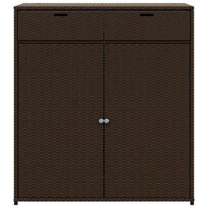 vidaXL Garden Storage Cabinet Brown 105x55x113 cm Poly Rattan