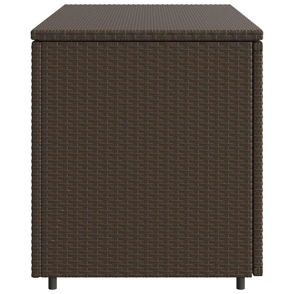 vidaXL Garden Storage Cabinet Brown 110x55x60.5 cm Poly Rattan