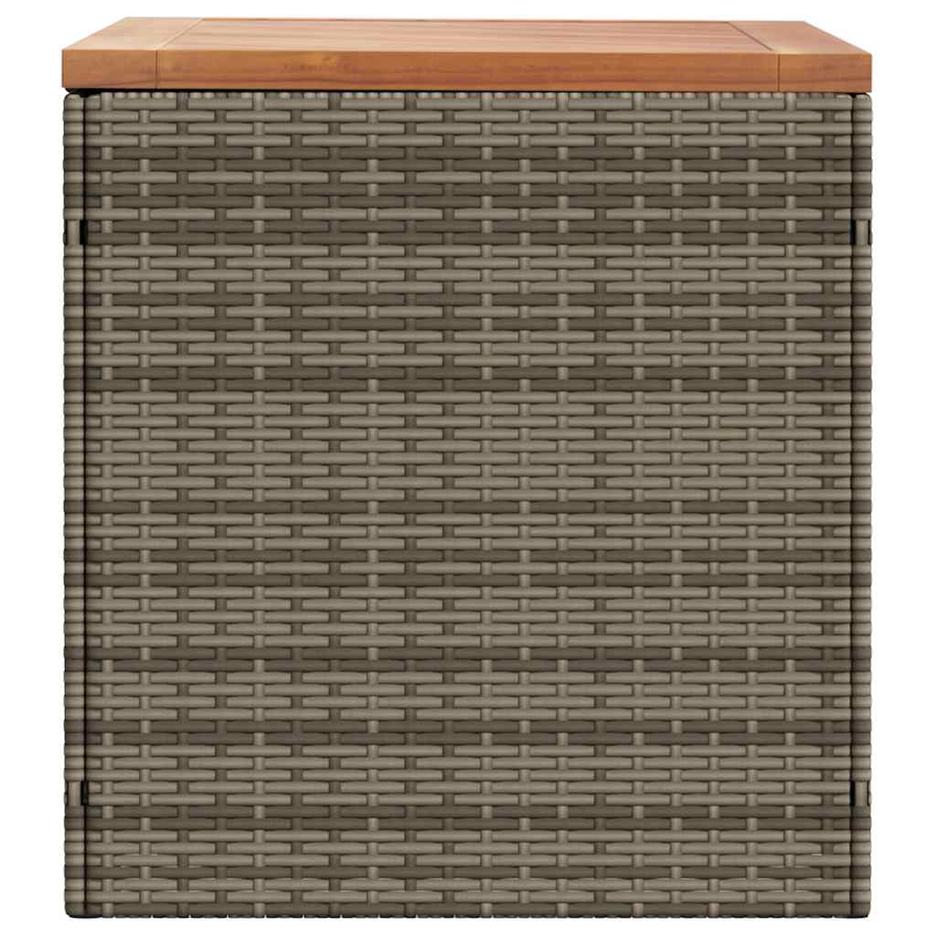 vidaXL Garden Storage Box Grey 110x50x54 cm Poly Rattan Acacia Wood