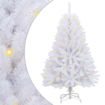 vidaXL Artificial Hinged Christmas Tree White 120 cm PVC and Steel