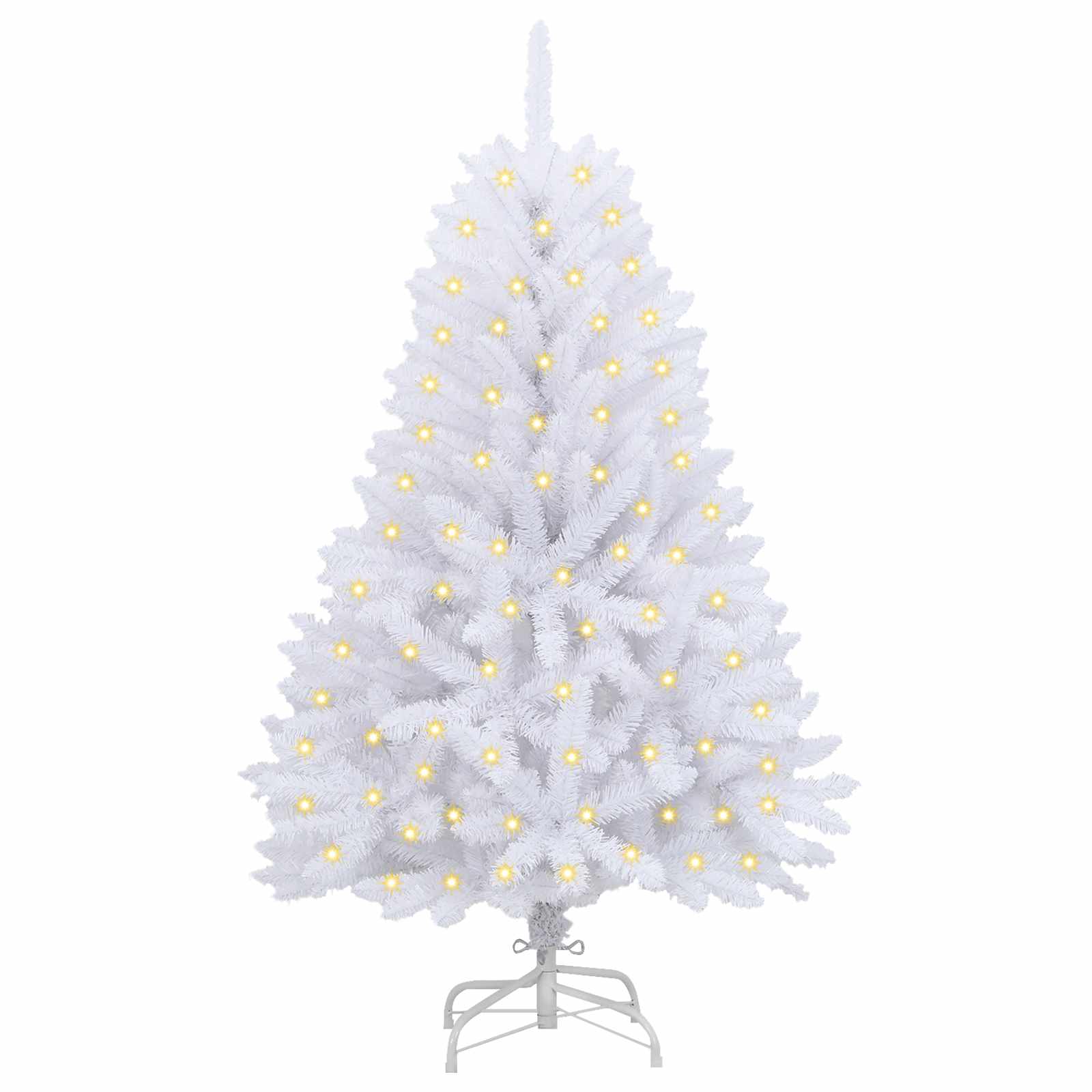 vidaXL Artificial Hinged Christmas Tree White 120 cm PVC and Steel