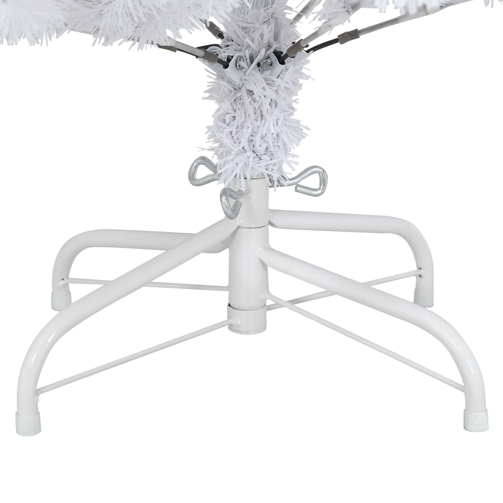 vidaXL Artificial Hinged Christmas Tree White 150 cm PVC and Steel