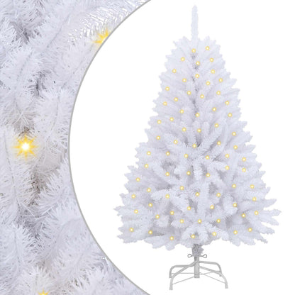 vidaXL Artificial Hinged Christmas Tree White 150 cm PVC and Steel