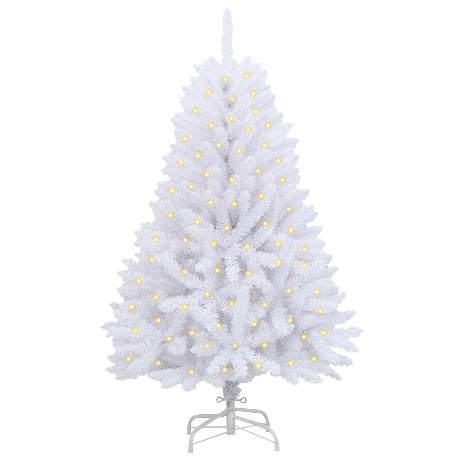 vidaXL Artificial Hinged Christmas Tree White 150 cm PVC and Steel
