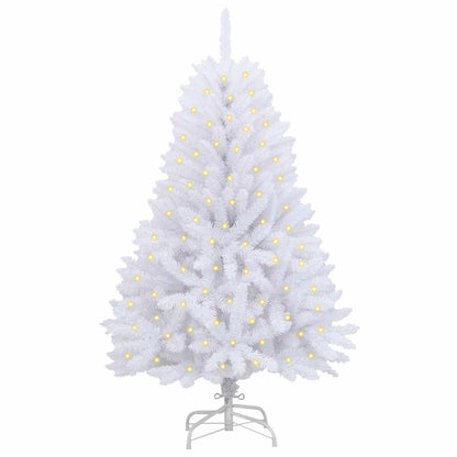 vidaXL Artificial Hinged Christmas Tree White 150 cm PVC and Steel