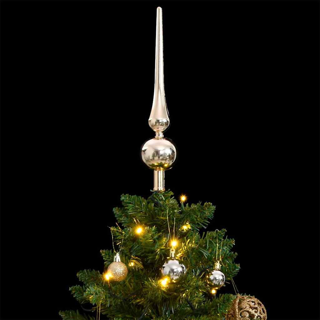 vidaXL Artificial Hinged Christmas Tree 150 LEDs & Ball Set 120 cm - Gre