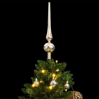 vidaXL Artificial Hinged Christmas Tree 150 LEDs & Ball Set 120 cm - Gre