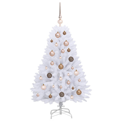 vidaXL Artificial Hinged Christmas Tree LEDs White 68 x 68 x 120 cm