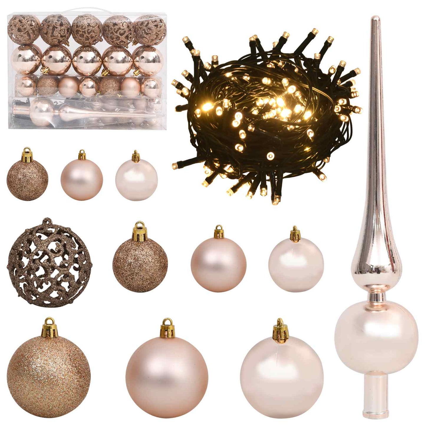 vidaXL Artificial Hinged Christmas Tree LEDs White 68 x 68 x 120 cm