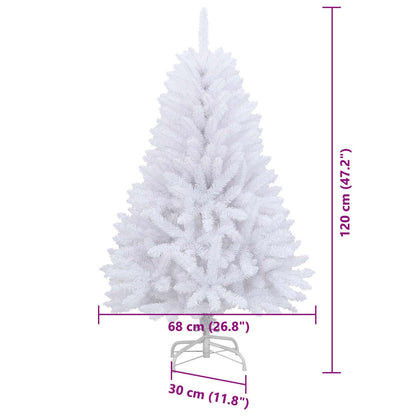 vidaXL Artificial Hinged Christmas Tree LEDs White 68 x 68 x 120 cm
