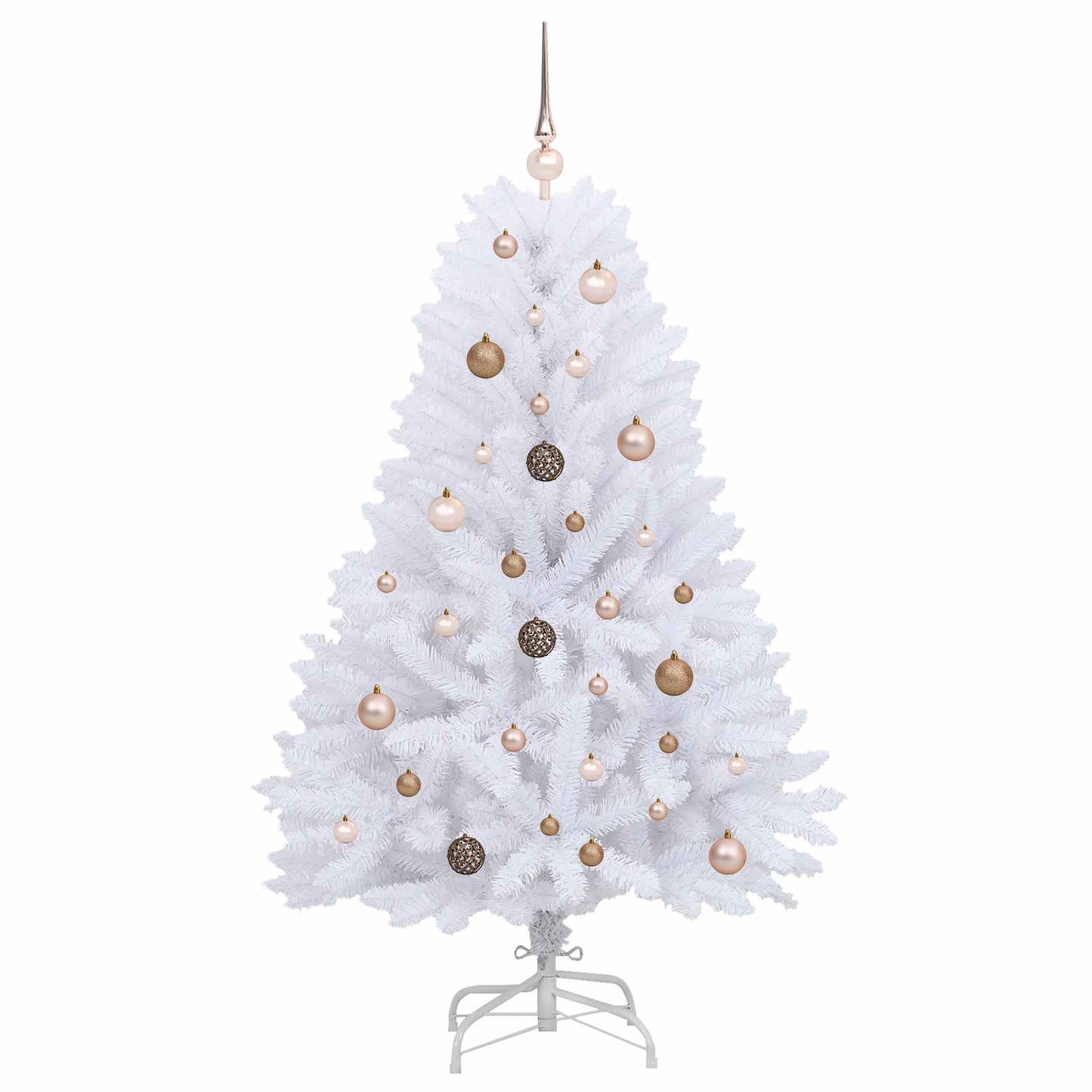 vidaXL Artificial Hinged Christmas Tree LEDs White 80 x 80 x 150 cm