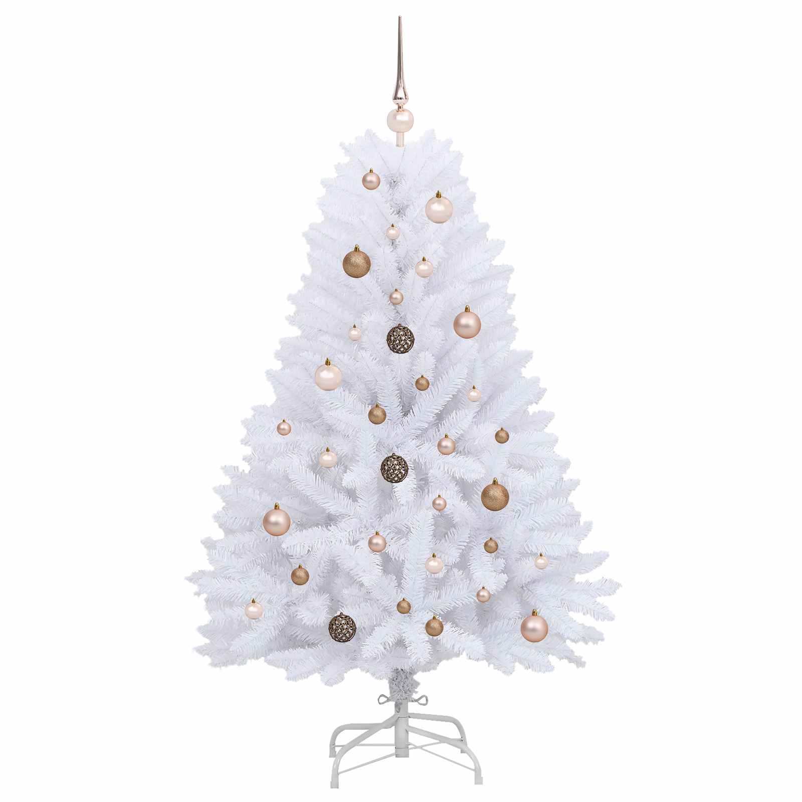 vidaXL Artificial Hinged Christmas Tree LEDs White 80 x 80 x 150 cm
