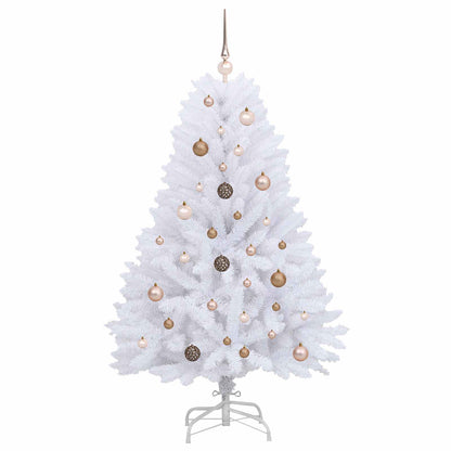 vidaXL Artificial Hinged Christmas Tree LEDs White 80 x 80 x 150 cm