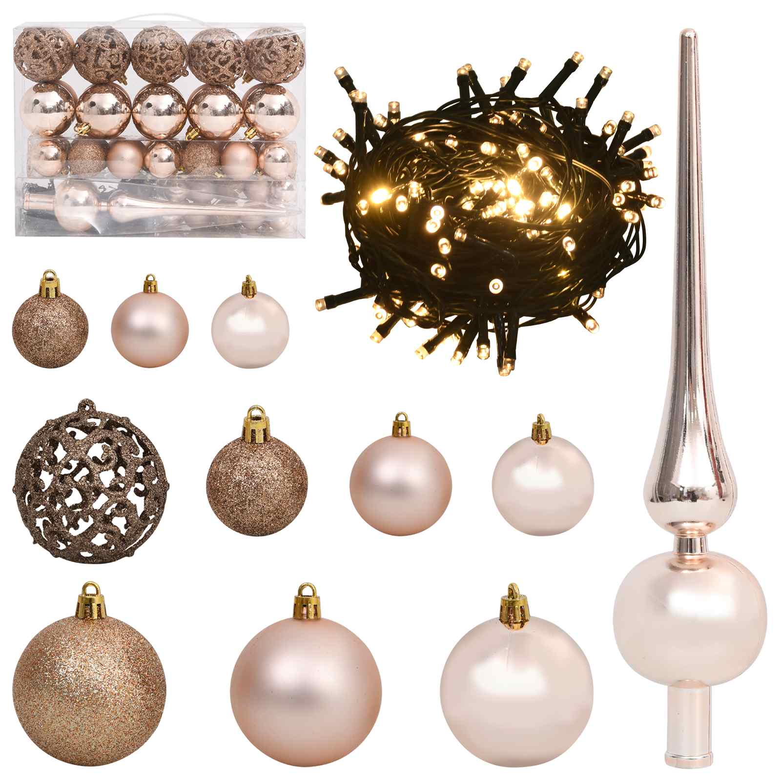vidaXL Artificial Hinged Christmas Tree LEDs White 80 x 80 x 150 cm