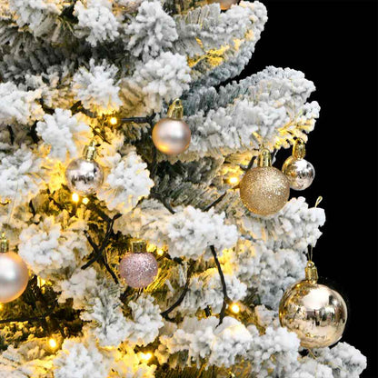 vidaXL Artificial Hinged Christmas Tree 150 LEDs & Ball Set 120 cm - Gre - 133835