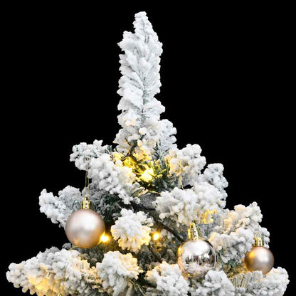 vidaXL Artificial Hinged Christmas Tree 150 LEDs & Ball Set 150 cm - Gre - 133842