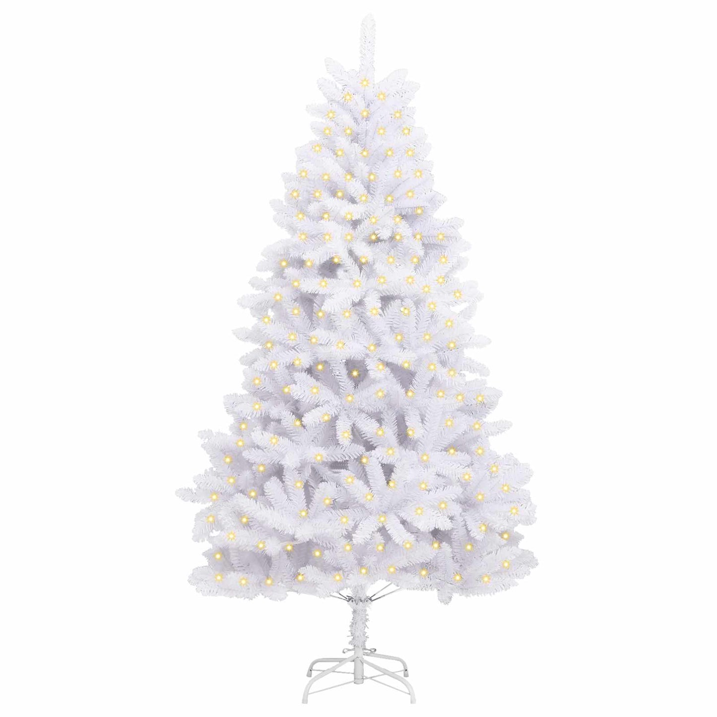 vidaXL Artificial Hinged Christmas Tree White 180 cm PVC and Steel