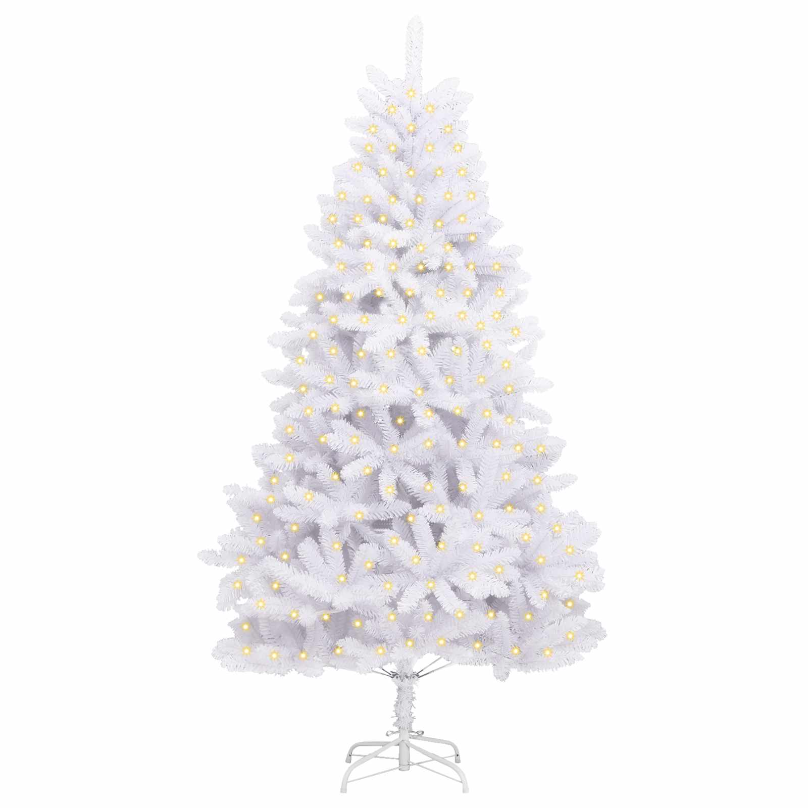 vidaXL Artificial Hinged Christmas Tree White 180 cm PVC and Steel