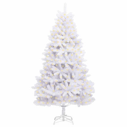 vidaXL Artificial Hinged Christmas Tree White 180 cm PVC and Steel