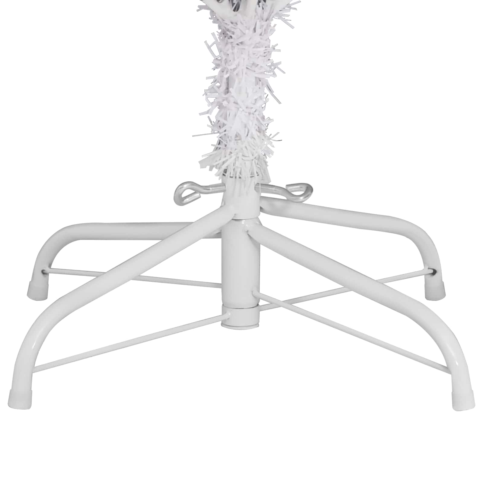 vidaXL Artificial Hinged Christmas Tree White 210 cm PVC and Steel