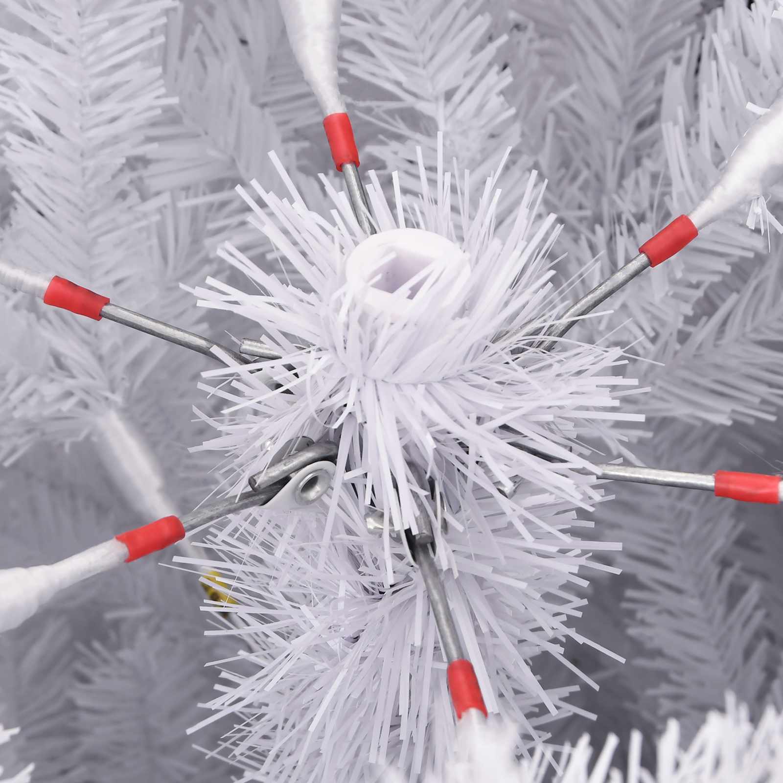 vidaXL Artificial Hinged Christmas Tree White 210 cm PVC and Steel