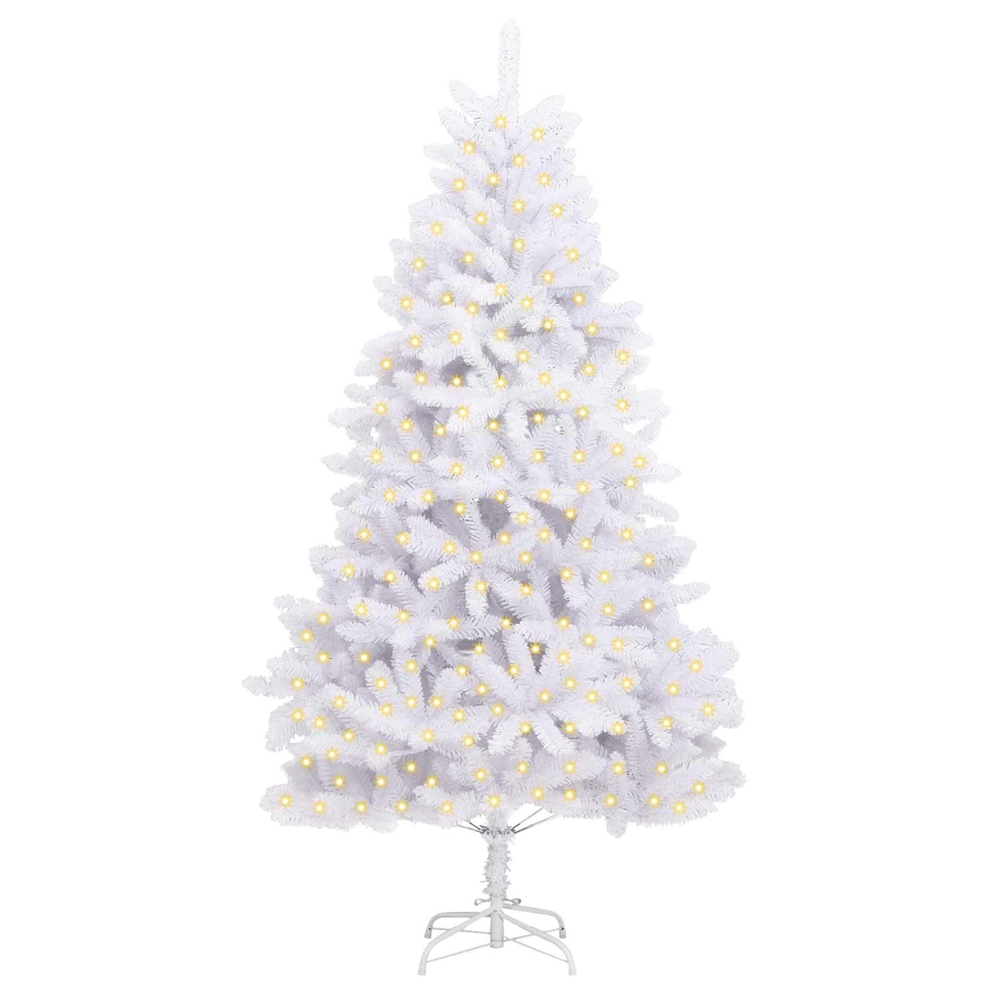 vidaXL Artificial Hinged Christmas Tree White 240 cm PVC and Steel