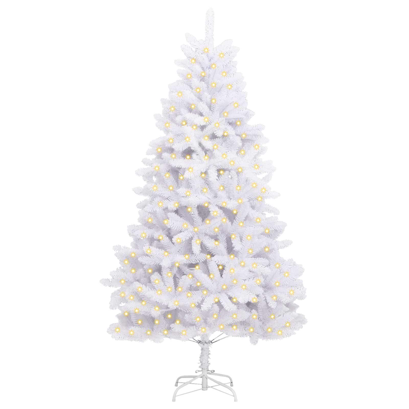 vidaXL Artificial Hinged Christmas Tree White 240 cm PVC and Steel