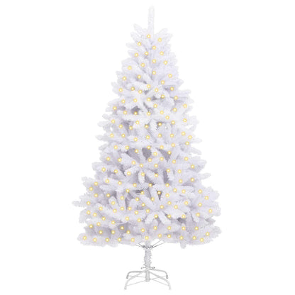 vidaXL Artificial Hinged Christmas Tree White 240 cm PVC and Steel