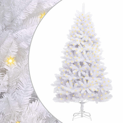 vidaXL Artificial Hinged Christmas Tree White 270 cm PVC and Steel