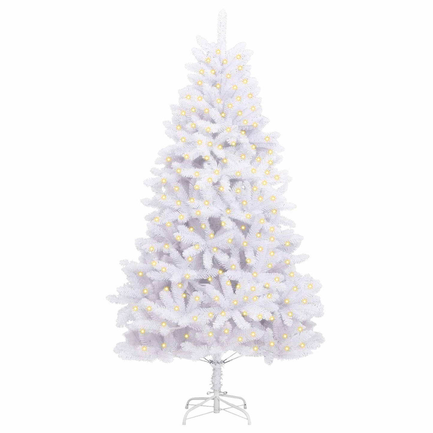 vidaXL Artificial Hinged Christmas Tree White 270 cm PVC and Steel