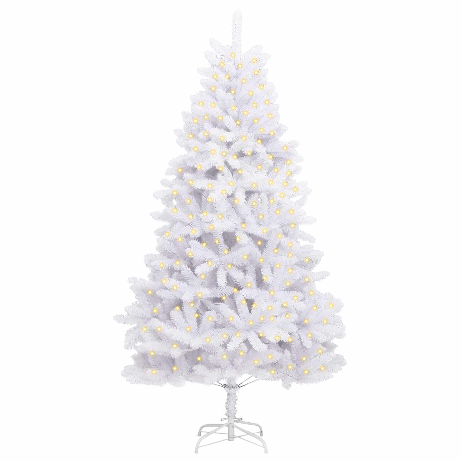 vidaXL Artificial Hinged Christmas Tree White 270 cm PVC and Steel
