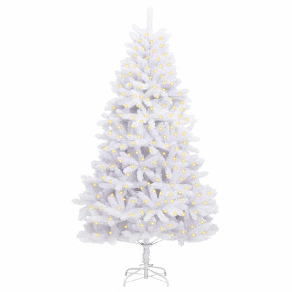 vidaXL Artificial Hinged Christmas Tree White 270 cm PVC and Steel