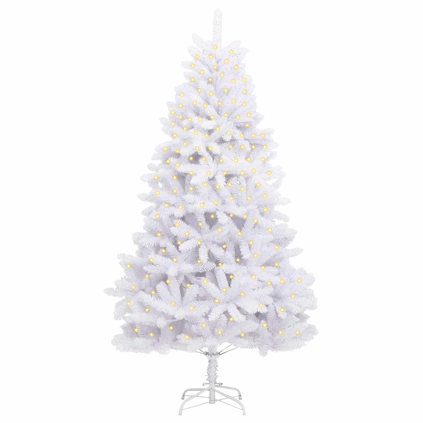 vidaXL Artificial Hinged Christmas Tree White 300 cm PVC and Steel