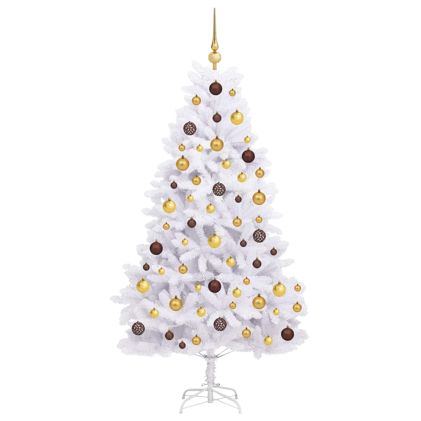 vidaXL Artificial Hinged Christmas Tree LEDs White 90 x 90 x 180 cm