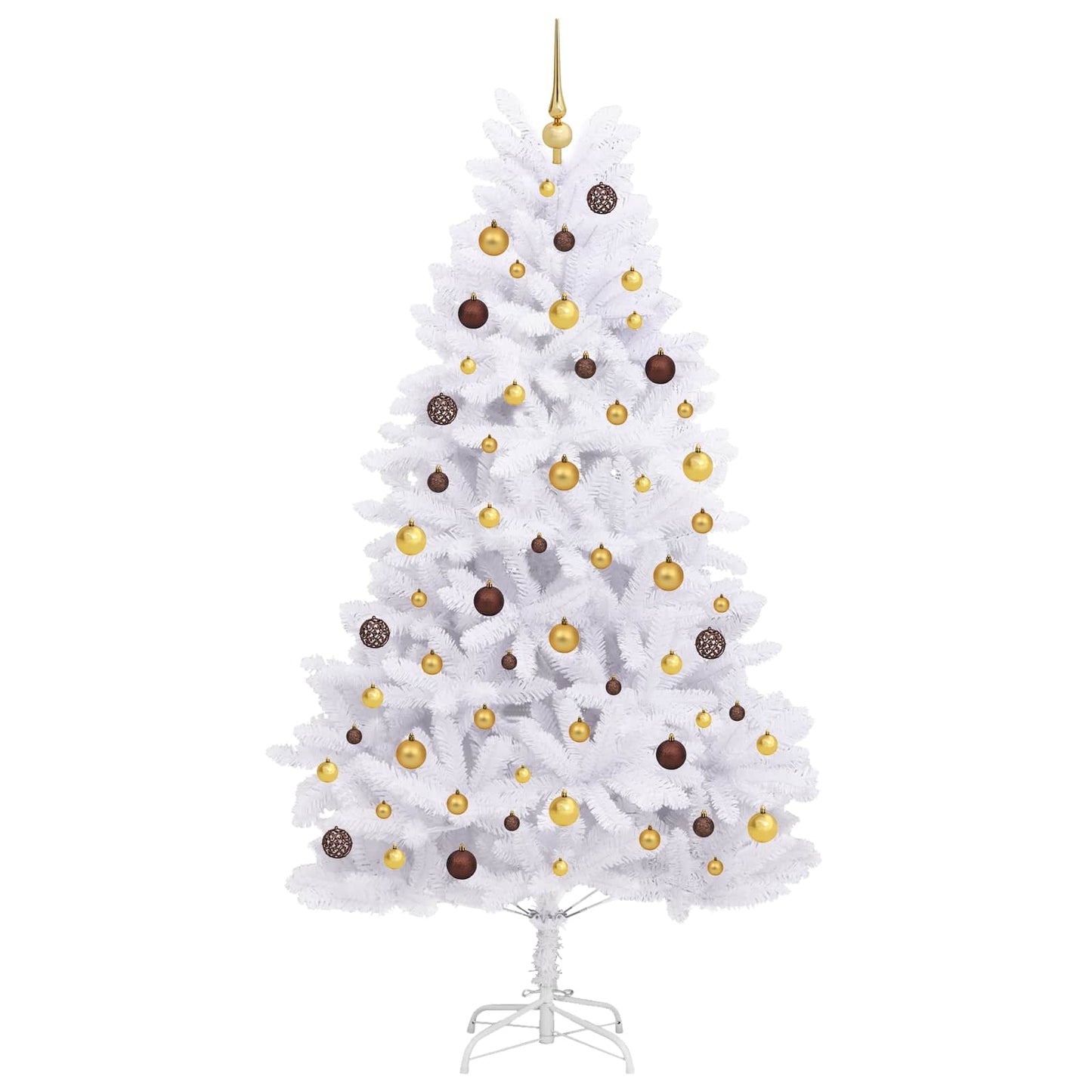 vidaXL Artificial Hinged Christmas Tree LEDs White 106 x 106 x 210 cm