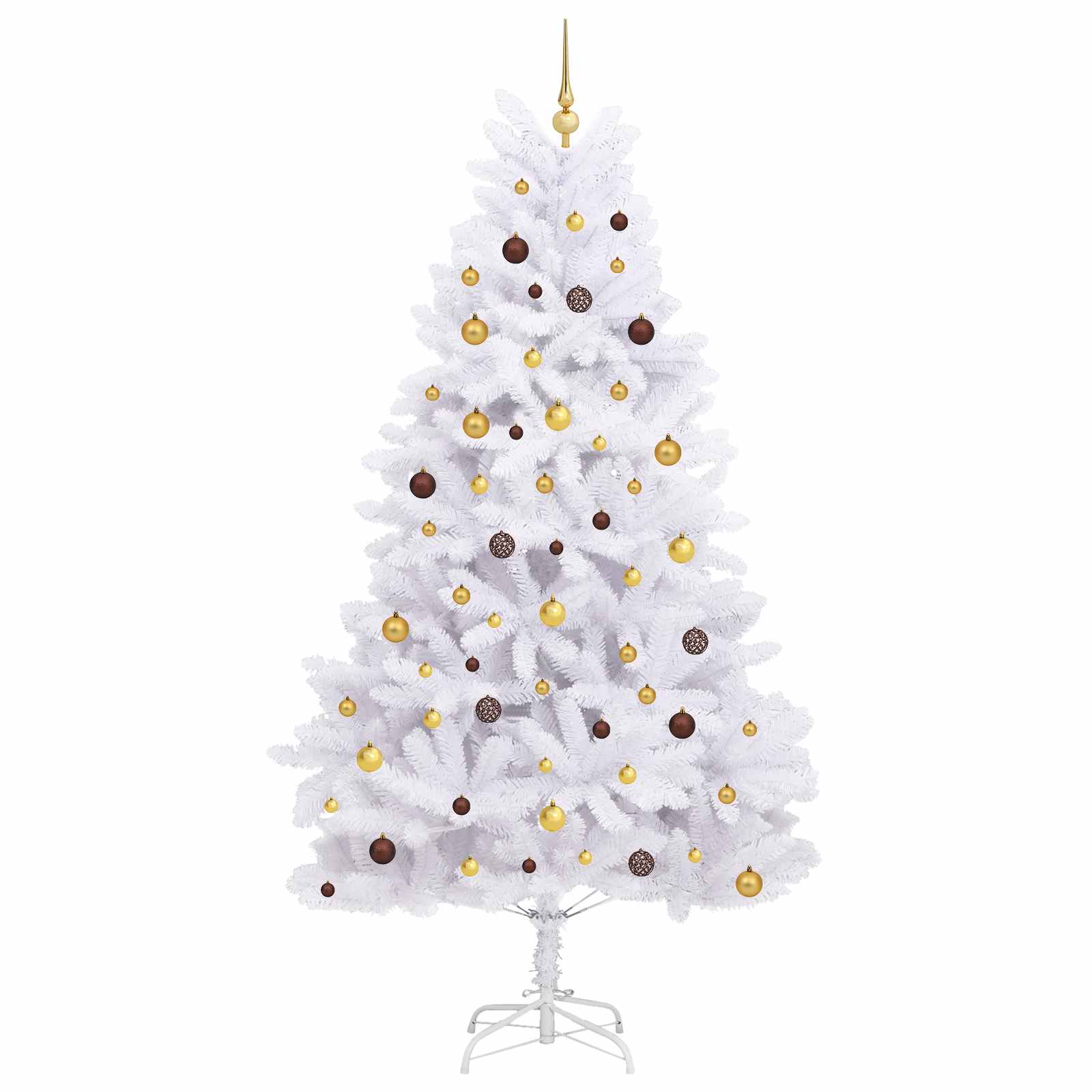 vidaXL Artificial Hinged Christmas Tree LEDs White 120 x 120 x 240 cm
