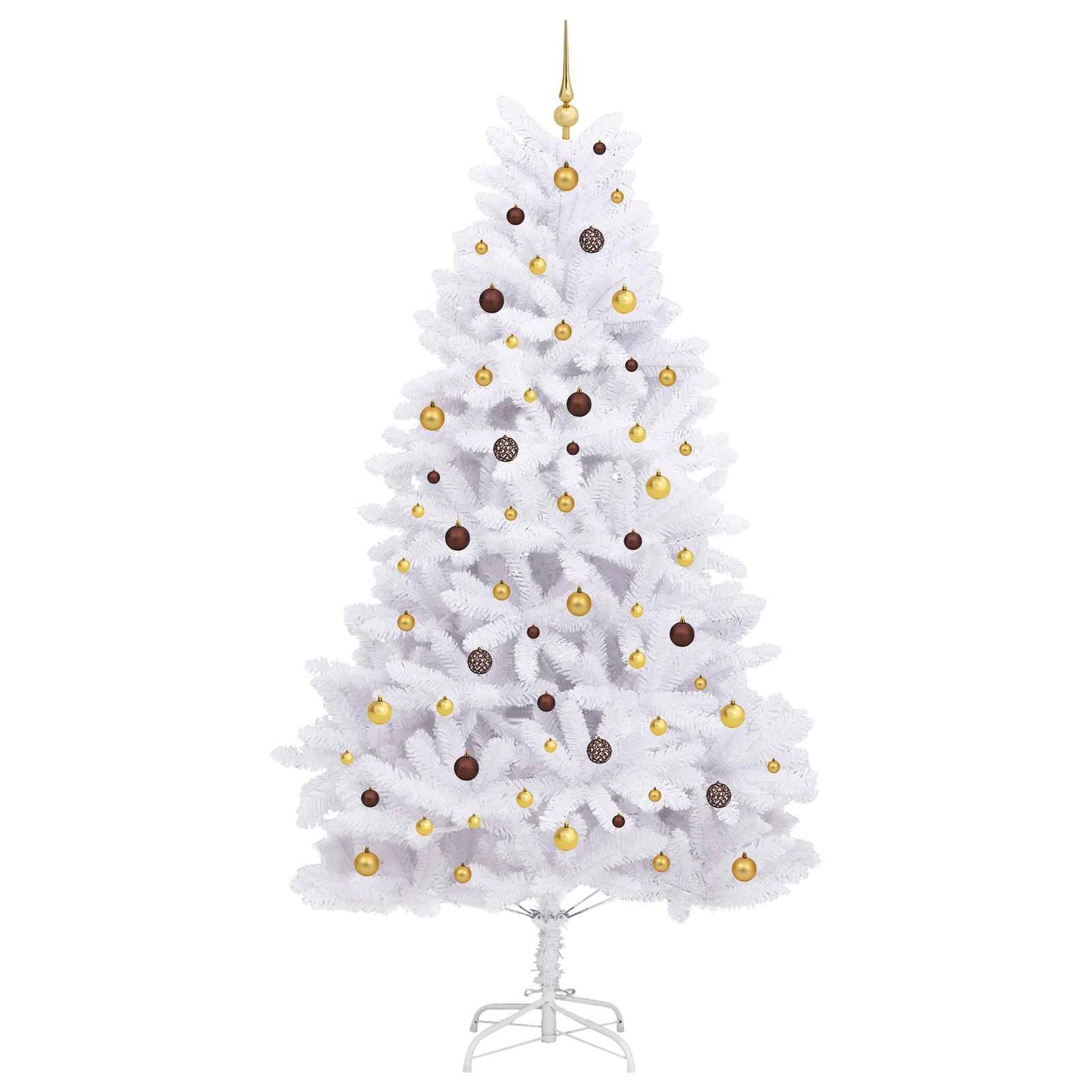 vidaXL Artificial Hinged Christmas Tree LEDs White 128 x 128 x 270 cm
