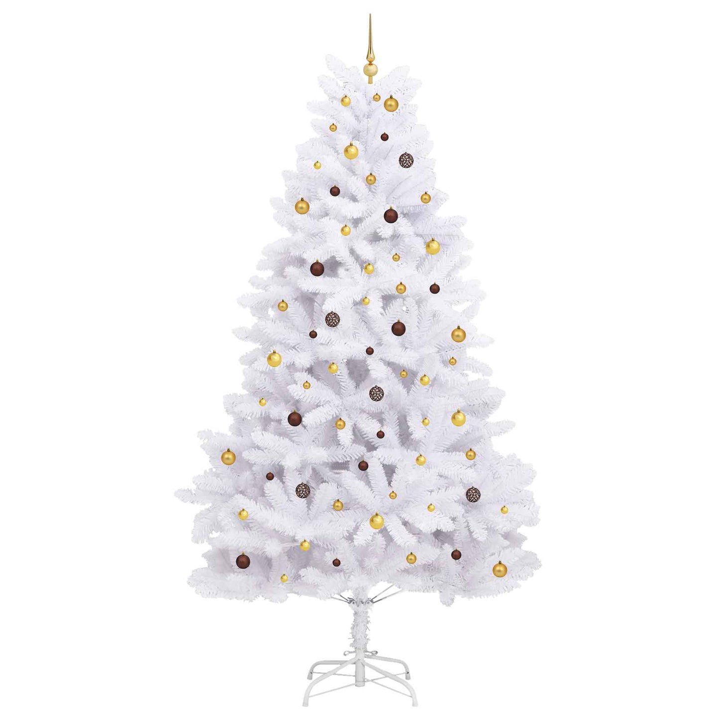 vidaXL Artificial Hinged Christmas Tree LEDs White 138 x 138 x 300 cm