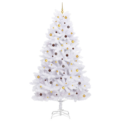 vidaXL Artificial Hinged Christmas Tree LEDs White 138 x 138 x 300 cm